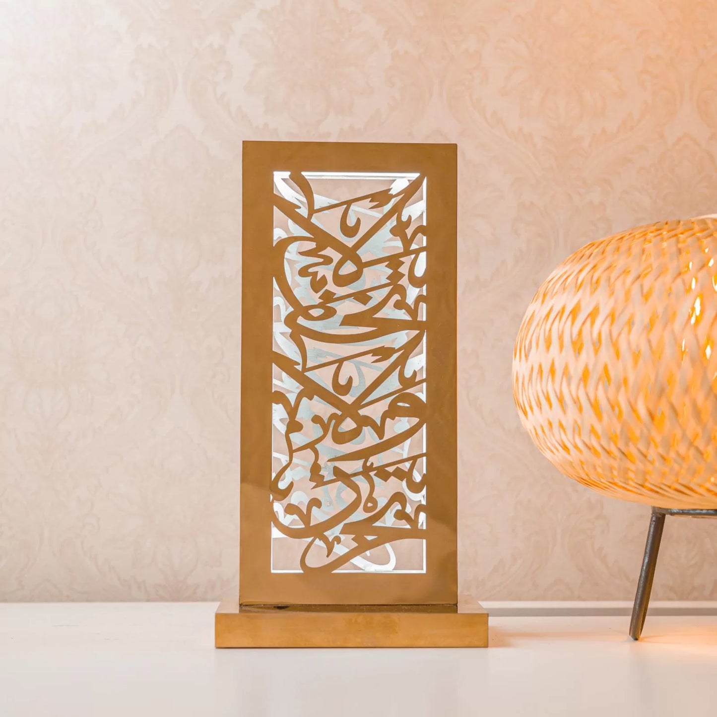 Table Lamp Calligraphy Metal Showpiece image 0