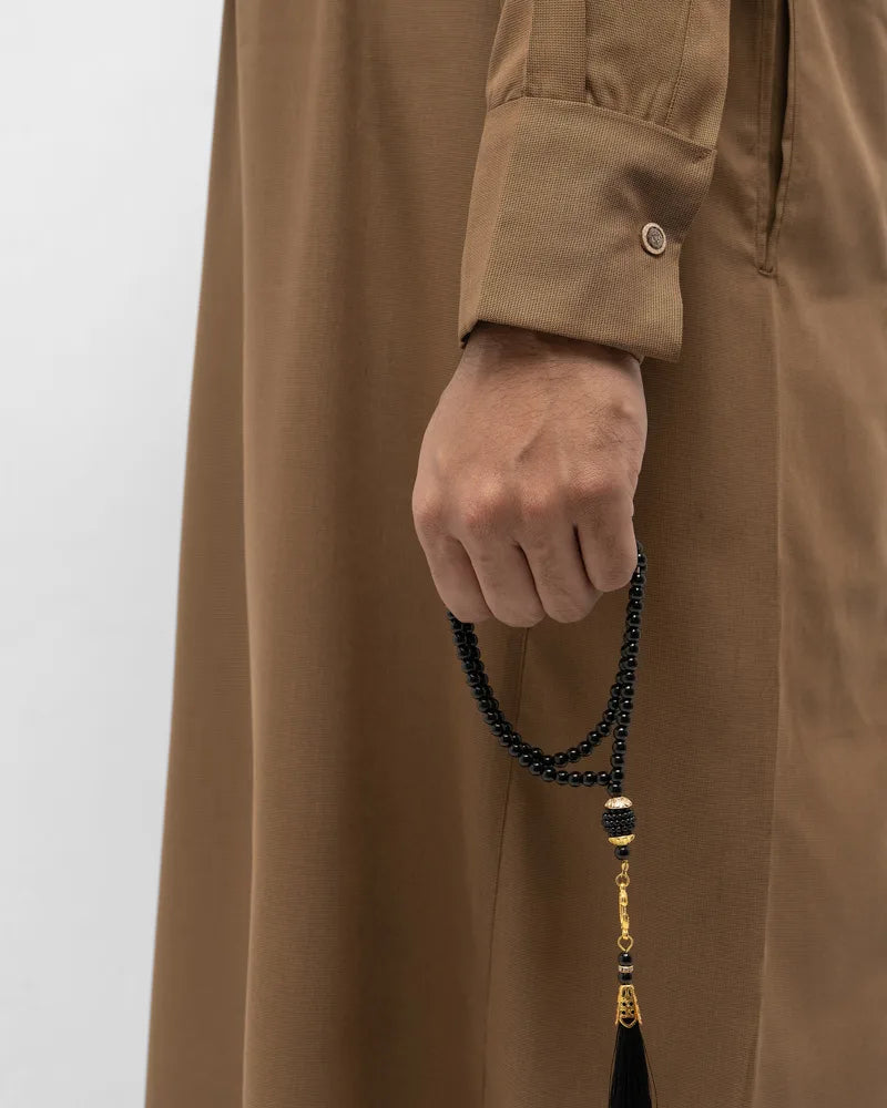 Arabian Platinum Thobe | Copper Brown