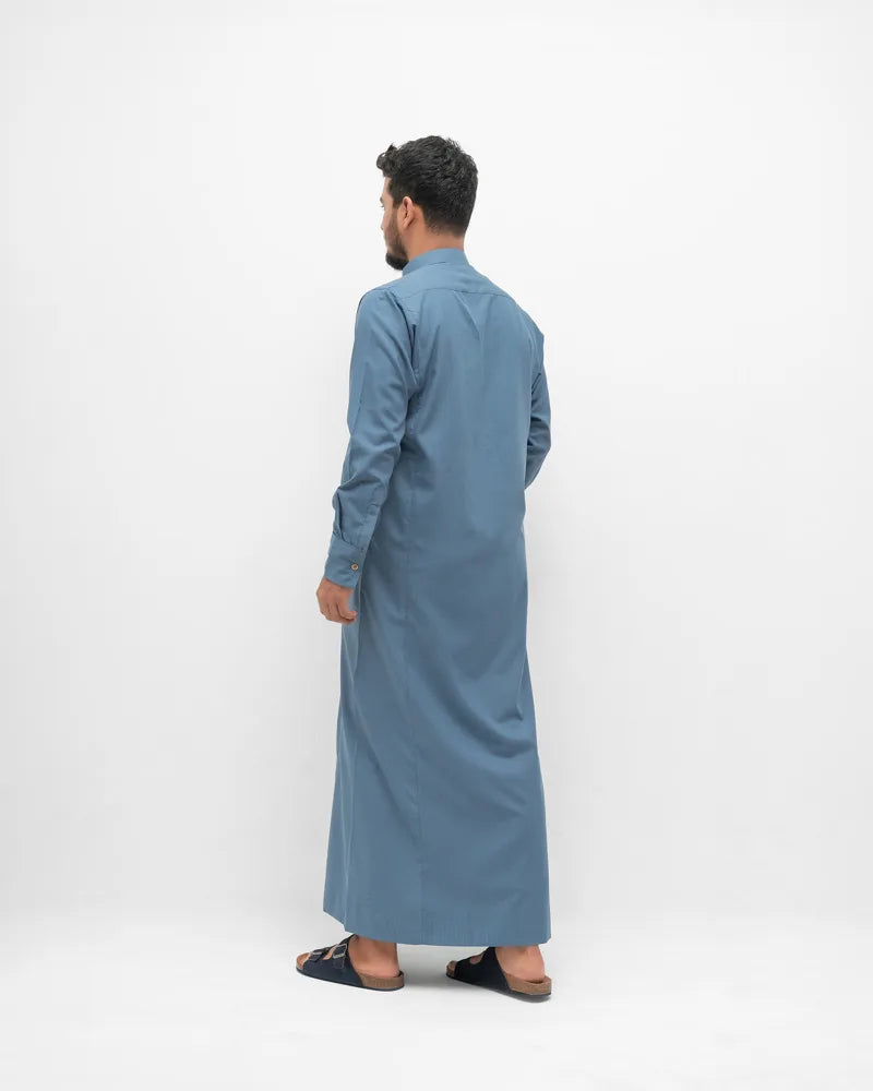Arabian Platinum Thobe | Cornflower Blue