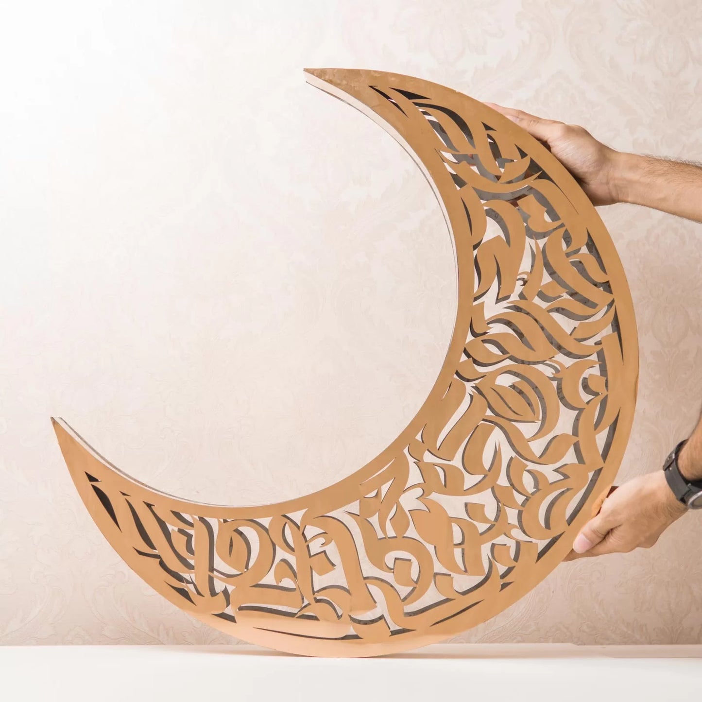 Moon Calligraphy Metal Showpiece image 0