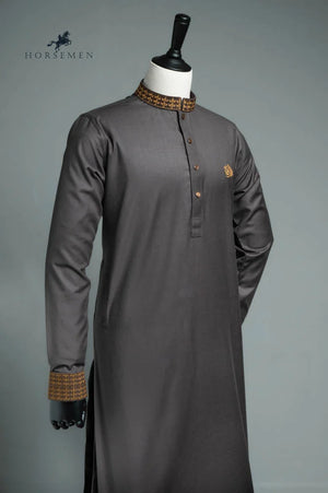 Horsemen Panjabi-Tropical Suiting Twill Fabric - Taupe Brown