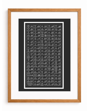 Asma ul Husna Monochrome Frame