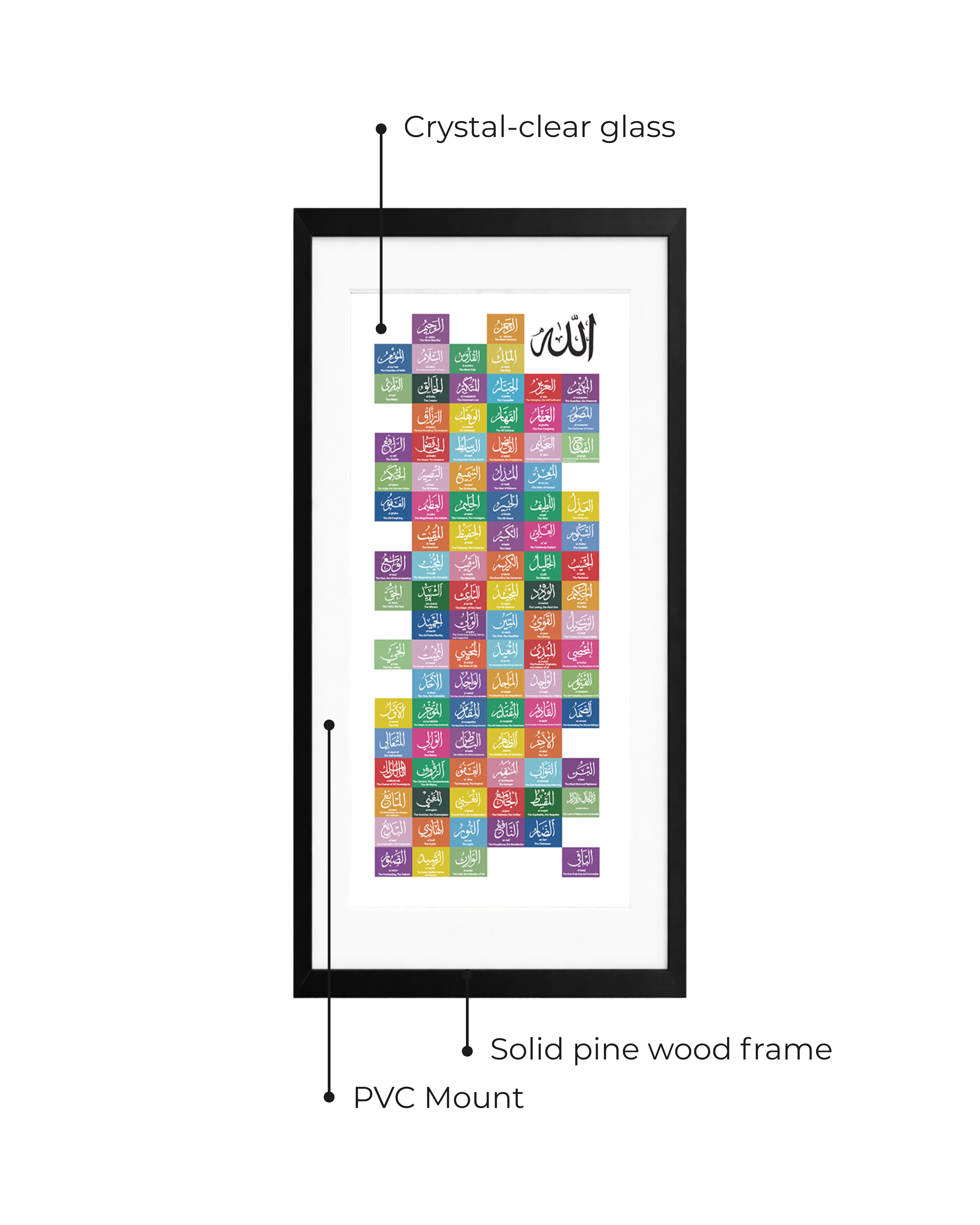 Asma ul Husna Regular Glass Frame