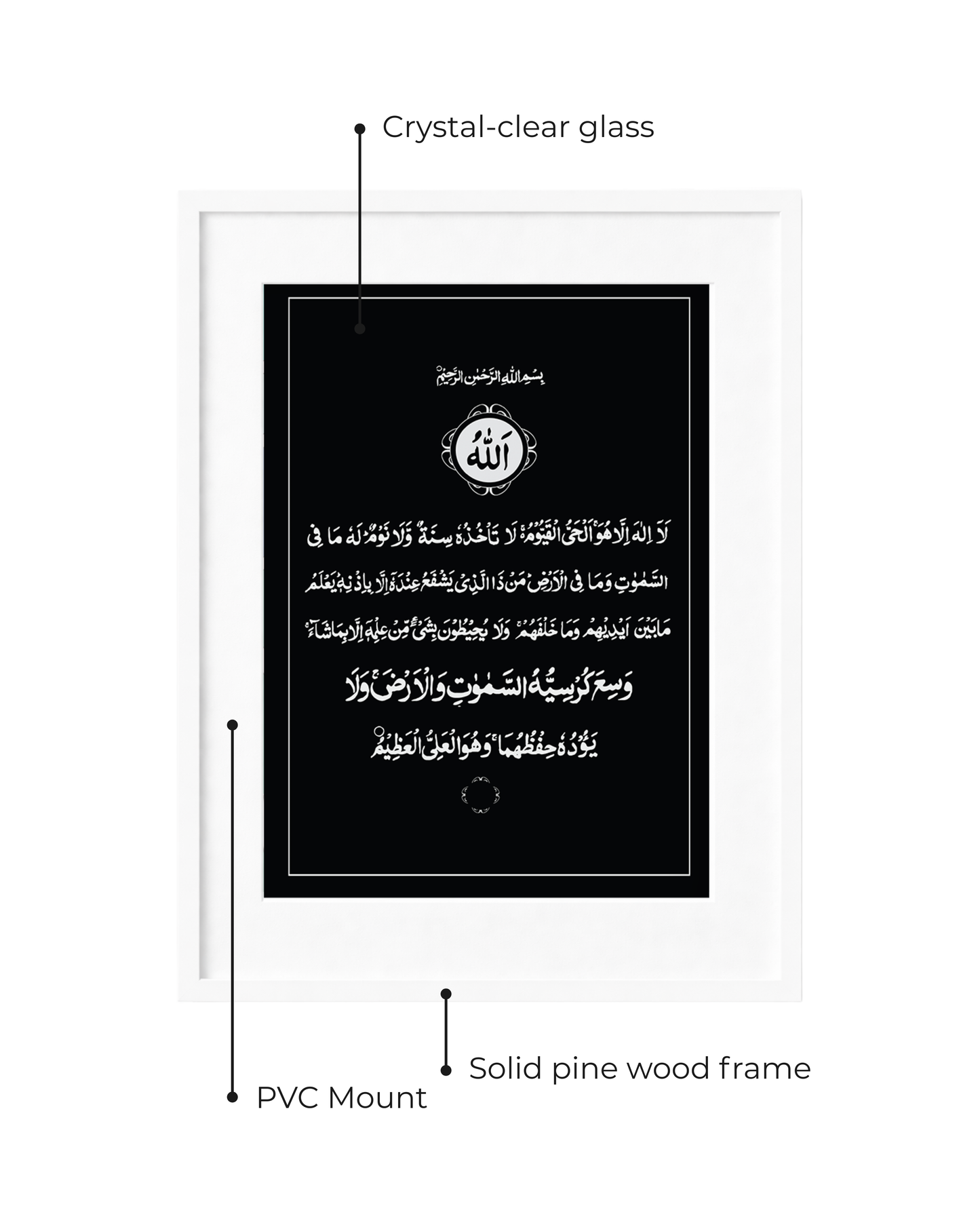 Ayatul Kursi Regular Black Frame