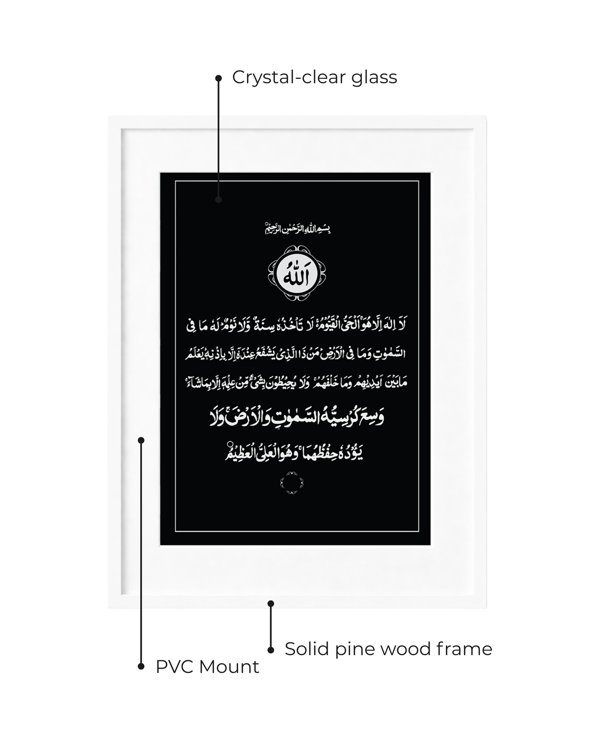 Ayatul Kursi Regular Black Frame