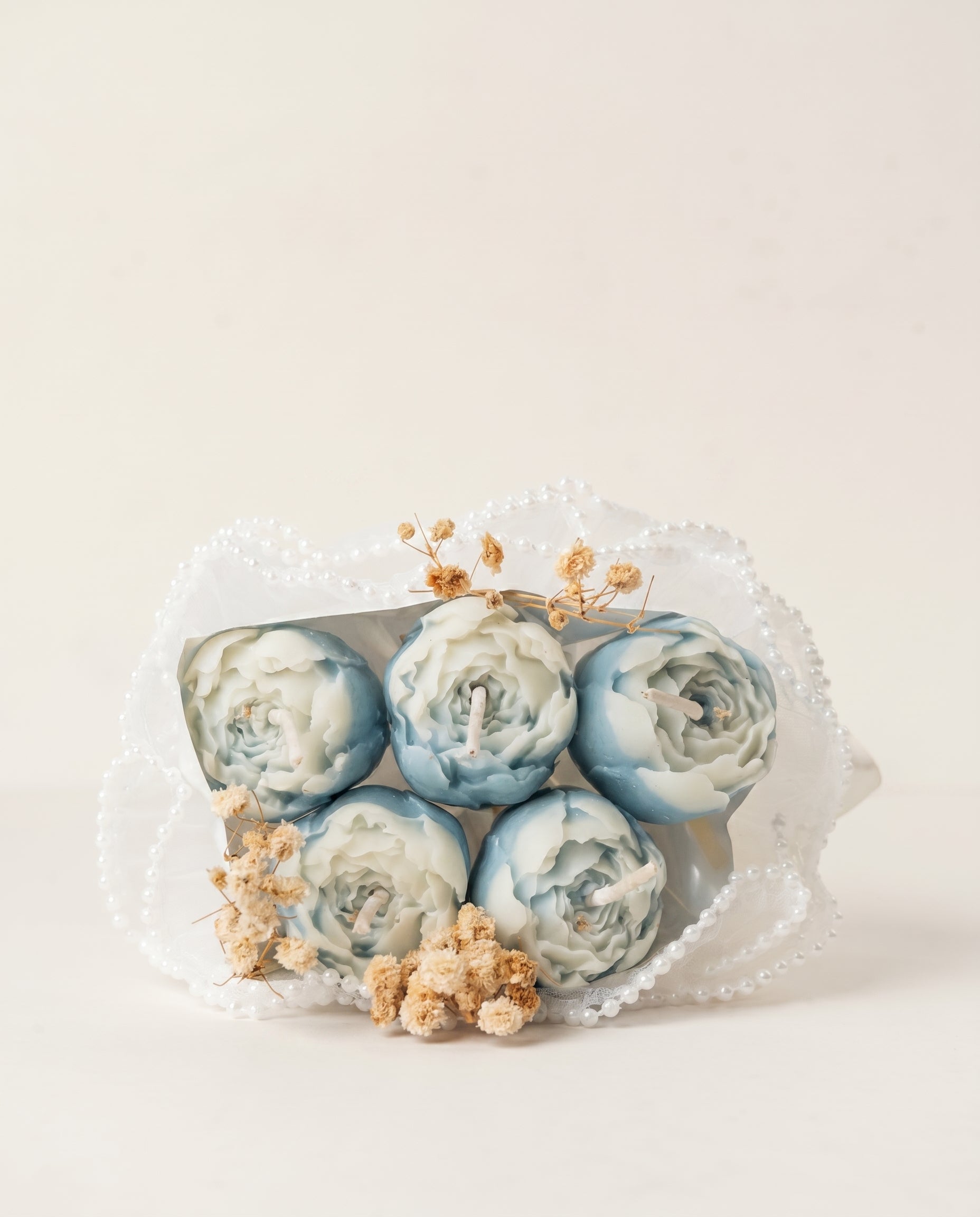 Blue Core Peony Candle Bouquet