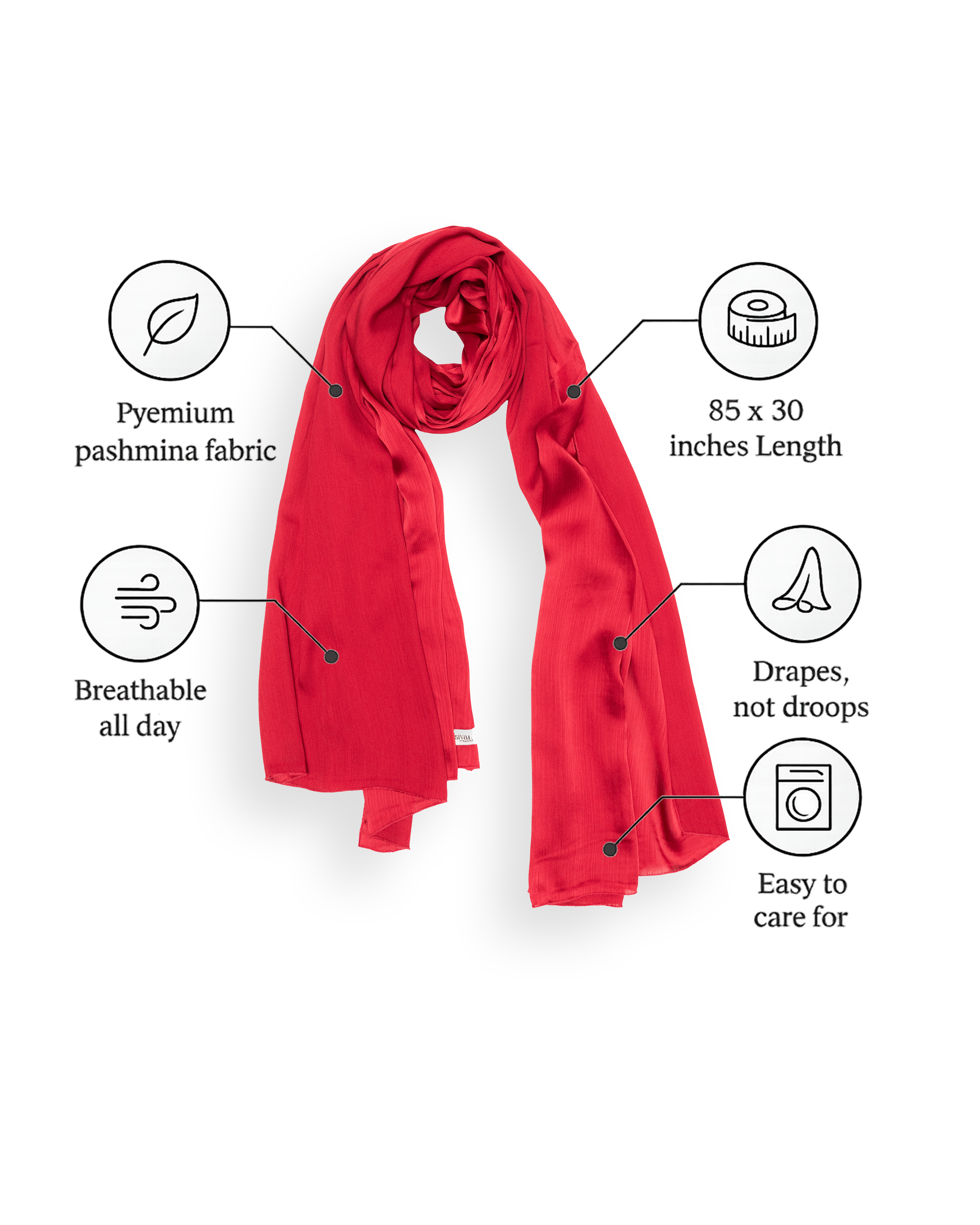 Pashmina Hijab Blood Red (PBR)