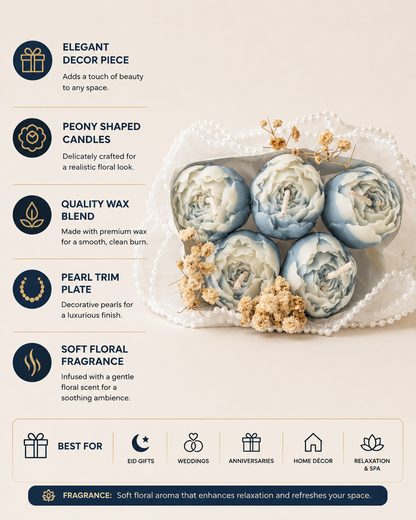 Blue Core Peony Candle Bouquet