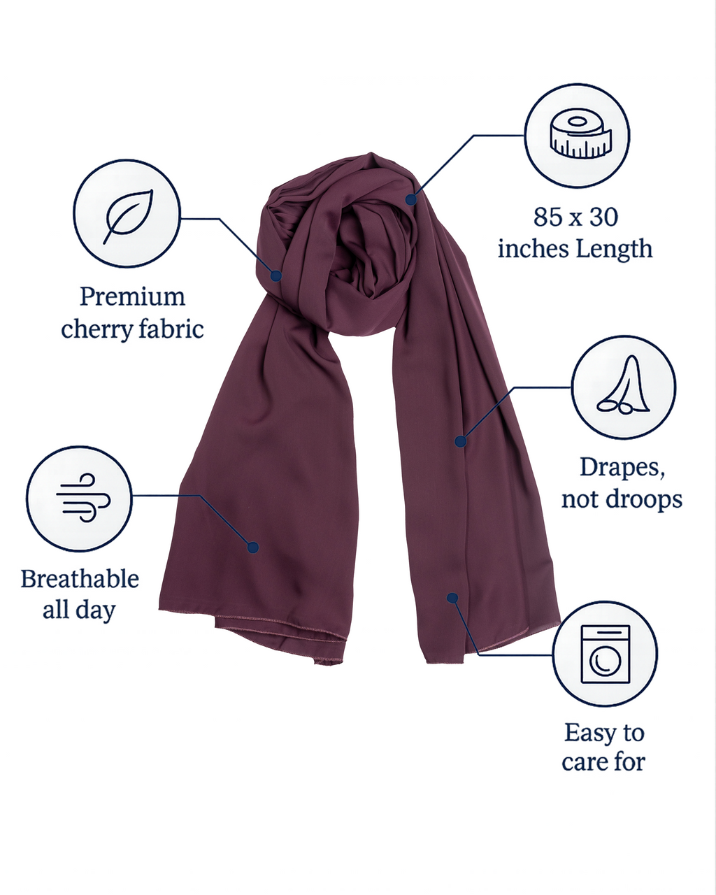 Cherry Hijab Wine Dark Purple (CWDP)