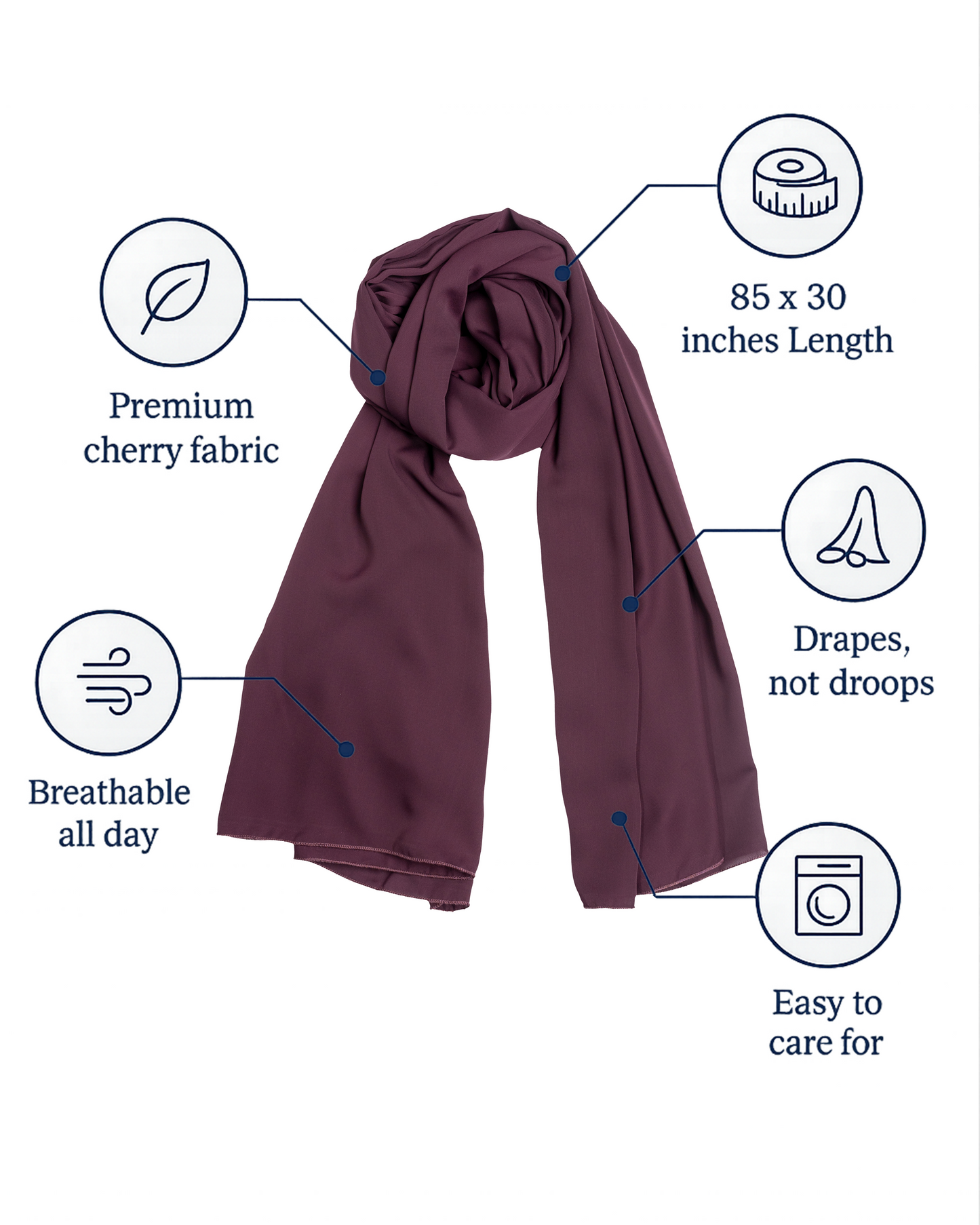 Cherry Hijab Wine Dark Purple (CWDP)