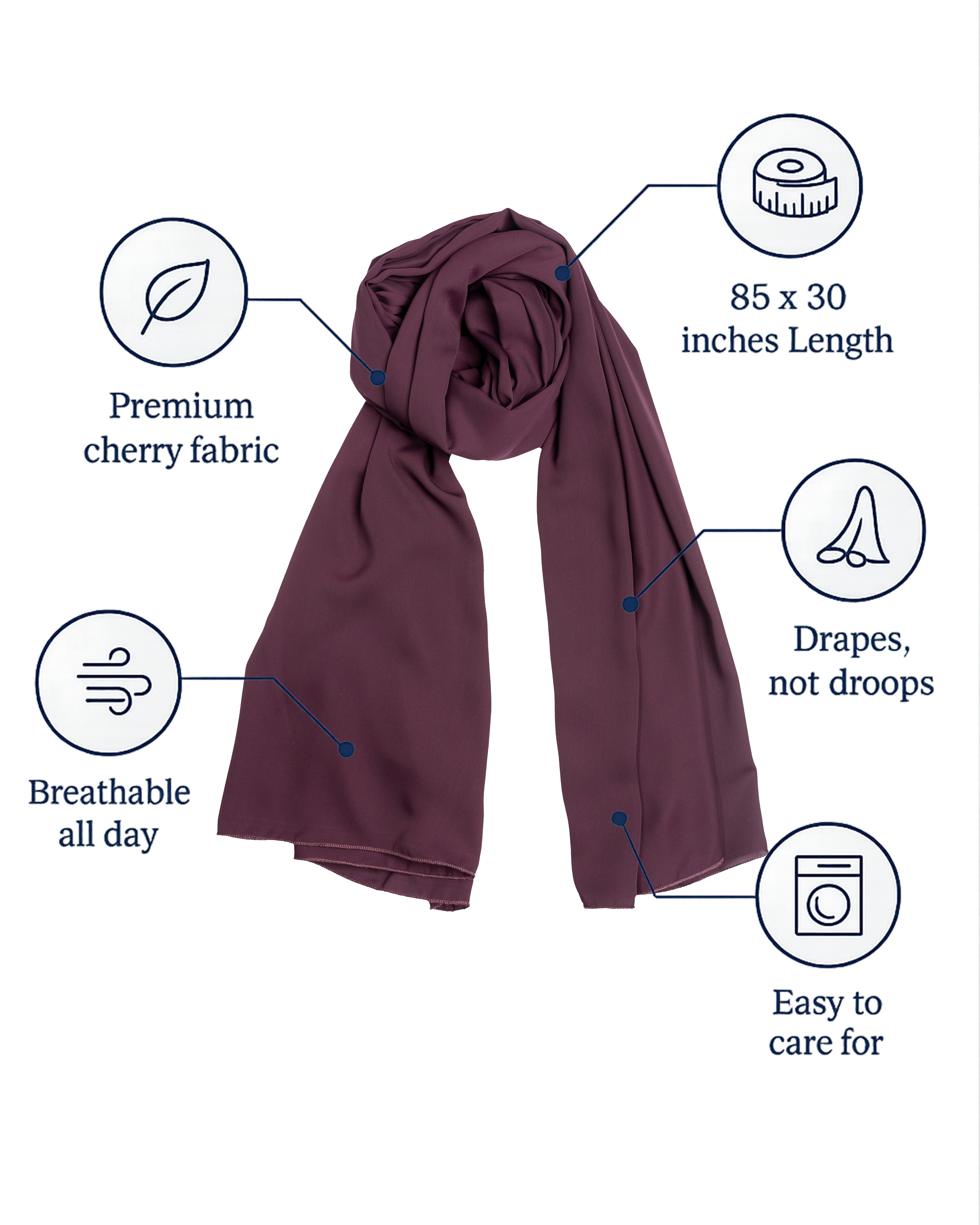 Cherry Hijab Wine Dark Purple (CWDP)