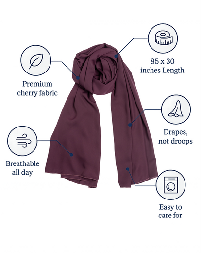 Cherry Hijab Wine Dark Purple (CWDP)
