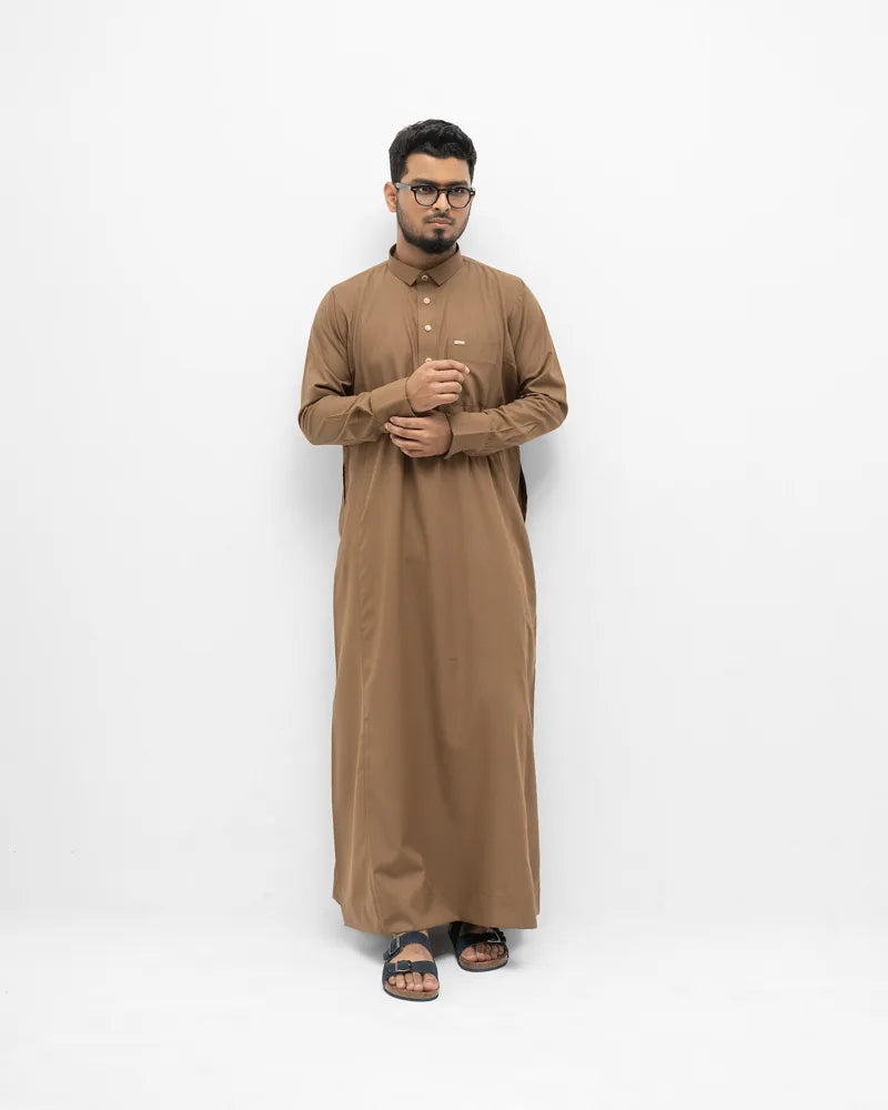 Arabian Platinum Thobe | Copper Brown