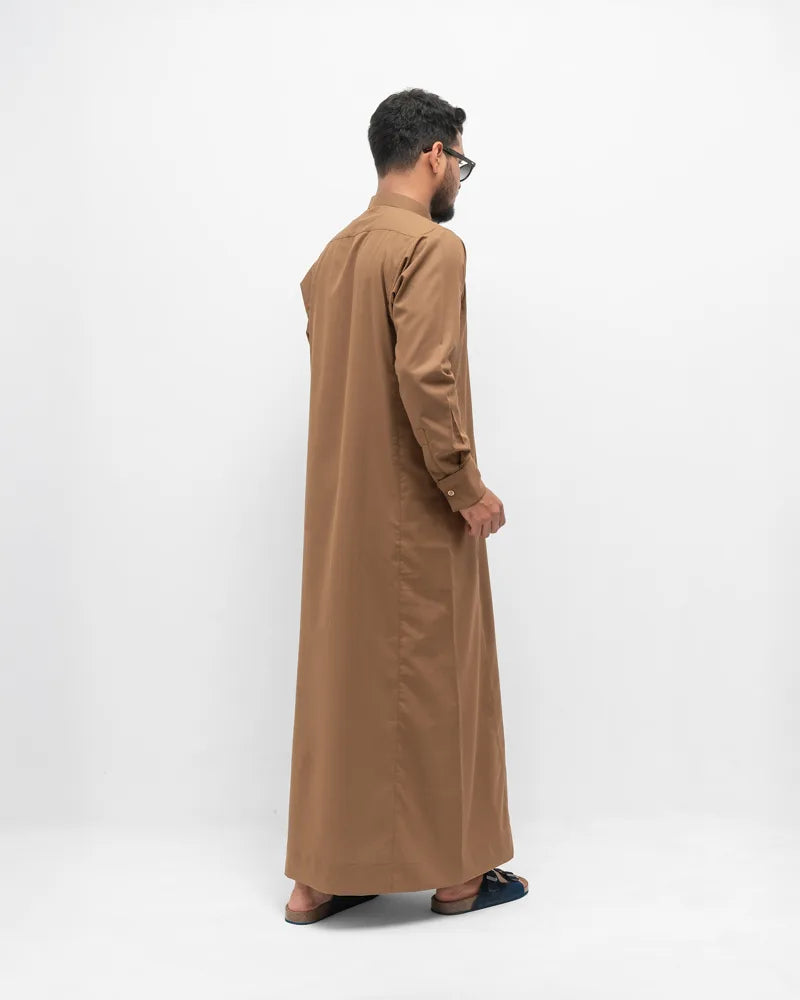 Arabian Platinum Thobe | Copper Brown