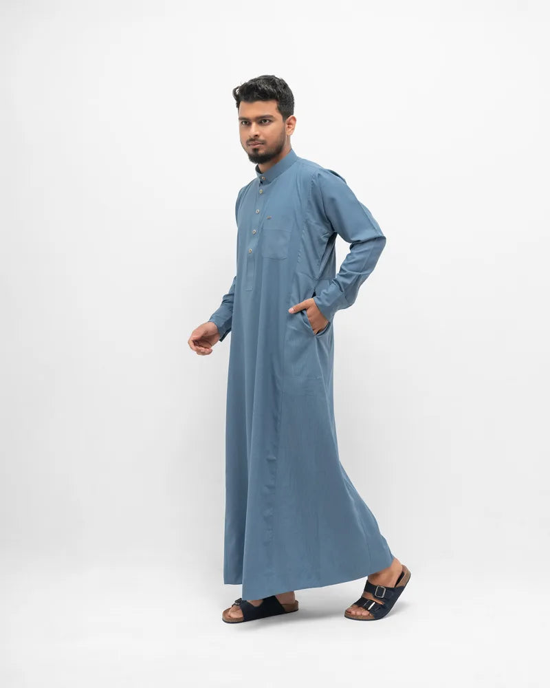 Arabian Platinum Thobe | Cornflower Blue