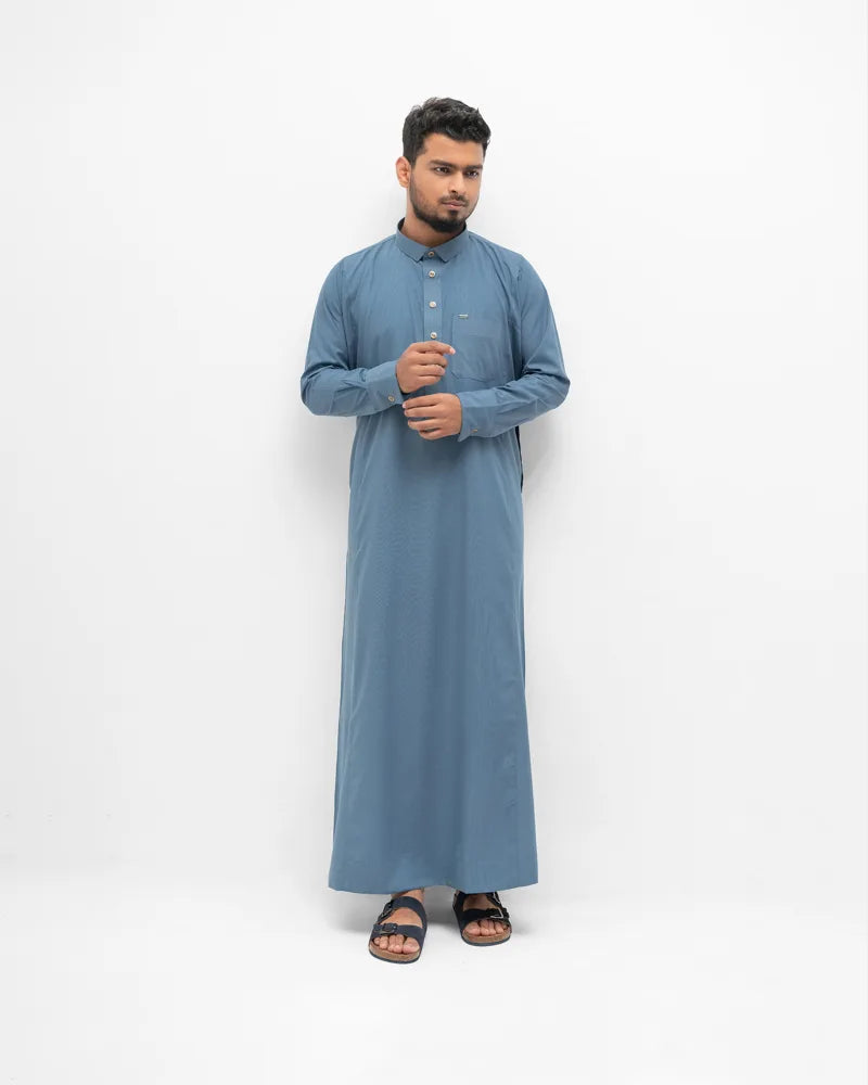 Arabian Platinum Thobe | Cornflower Blue