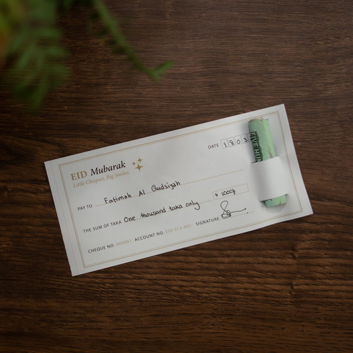 Eid Salami Cheque Book