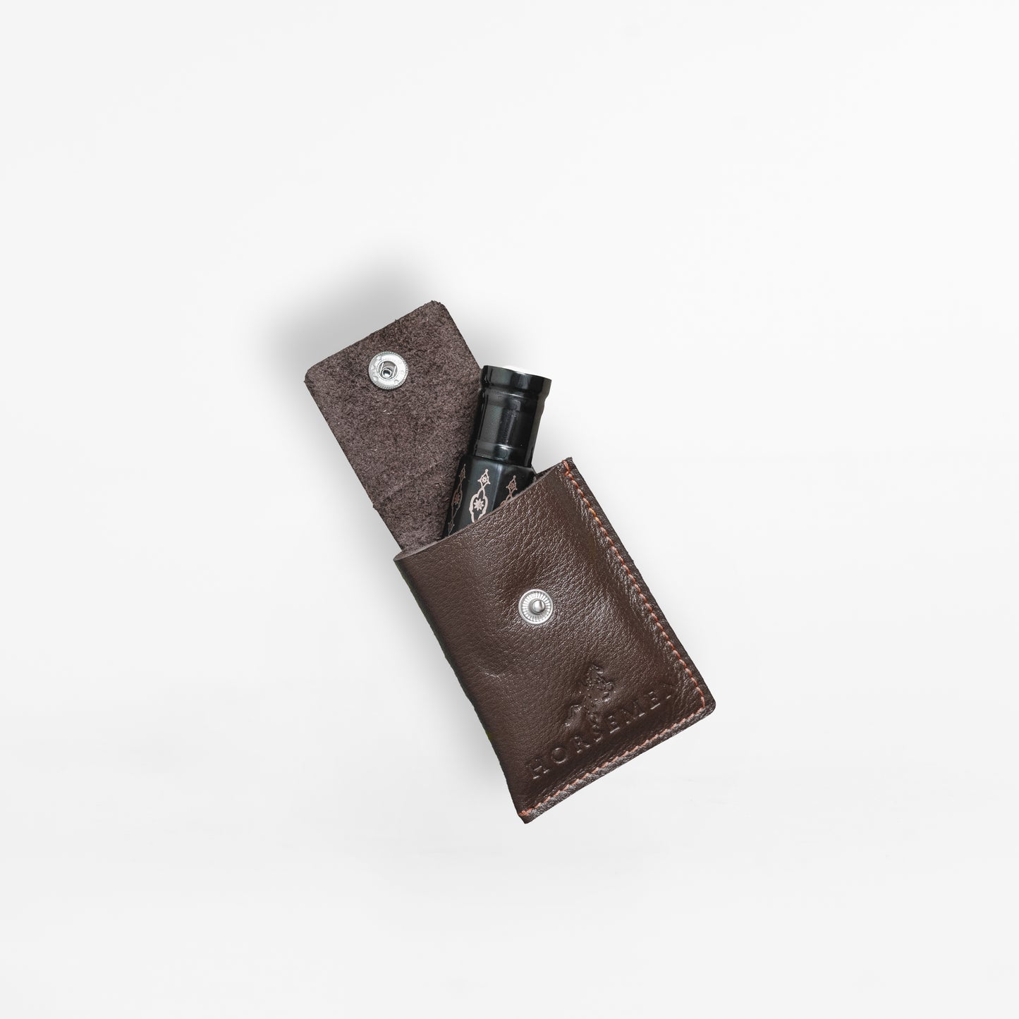 Leather Cover for Attar Bottle - Brown