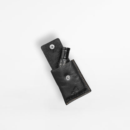 Leather Cover for Attar Bottle - Black