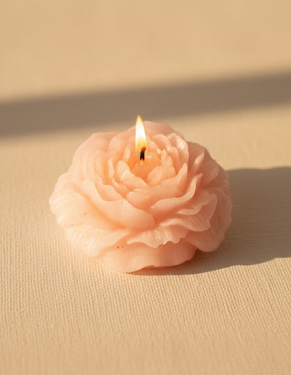 Decorated Peony Candle