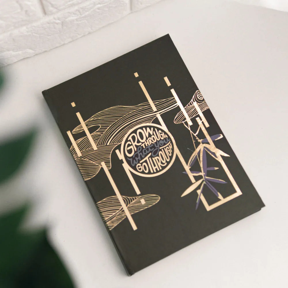 Grow Through What you go through Gold Foiled Notebook