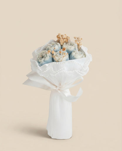 Blue Core Peony Candle Bouquet