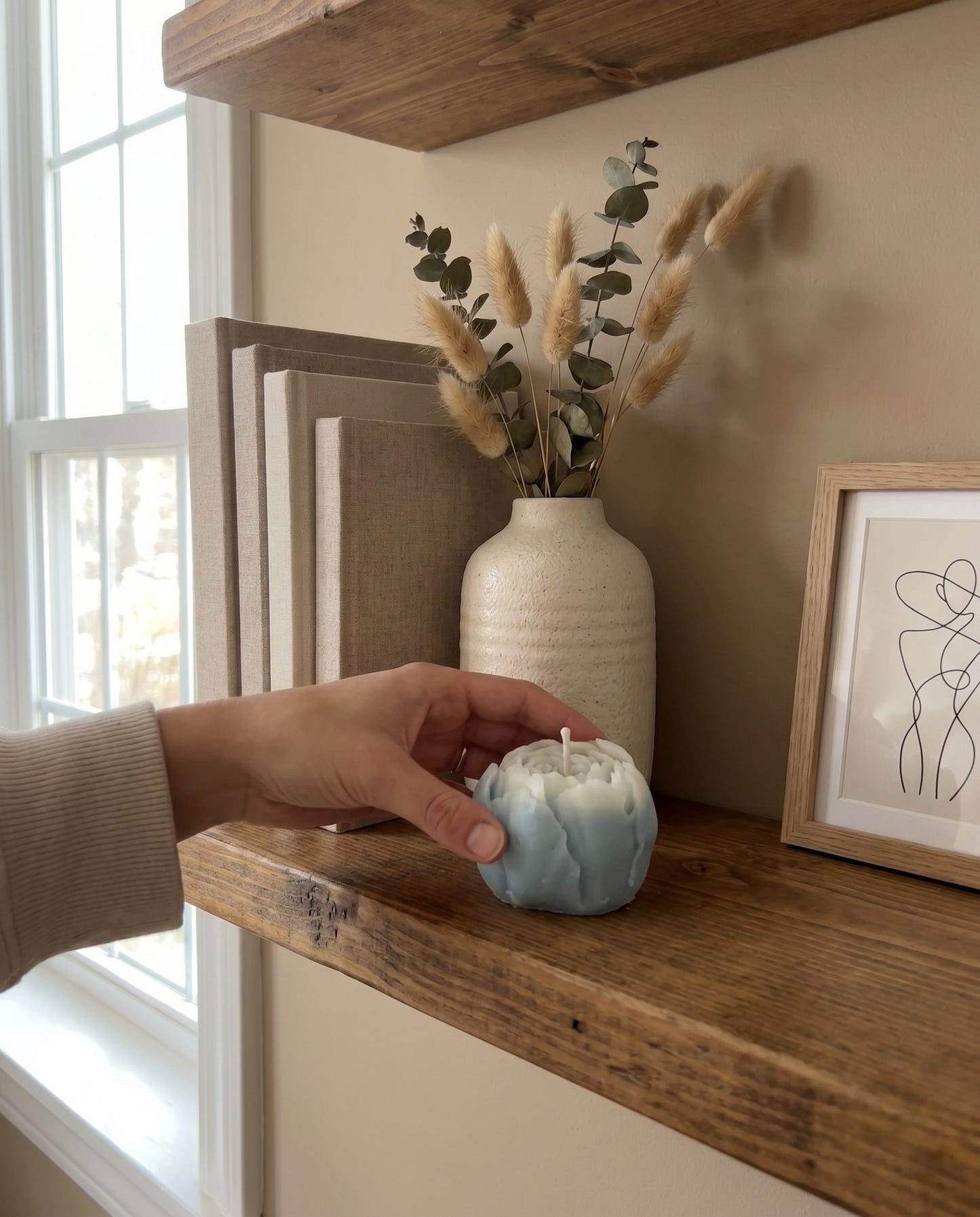 Blue Core Peony Candle Bouquet