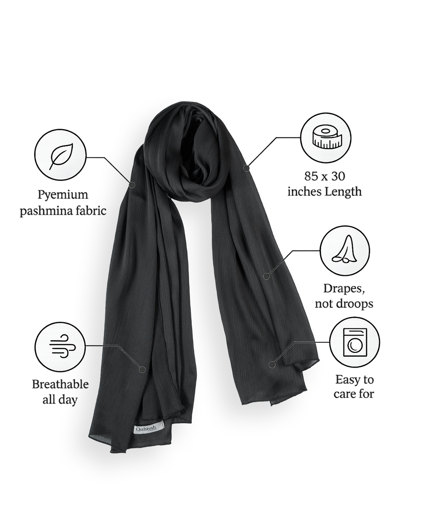 Pashmina Hijab Black (PBK)