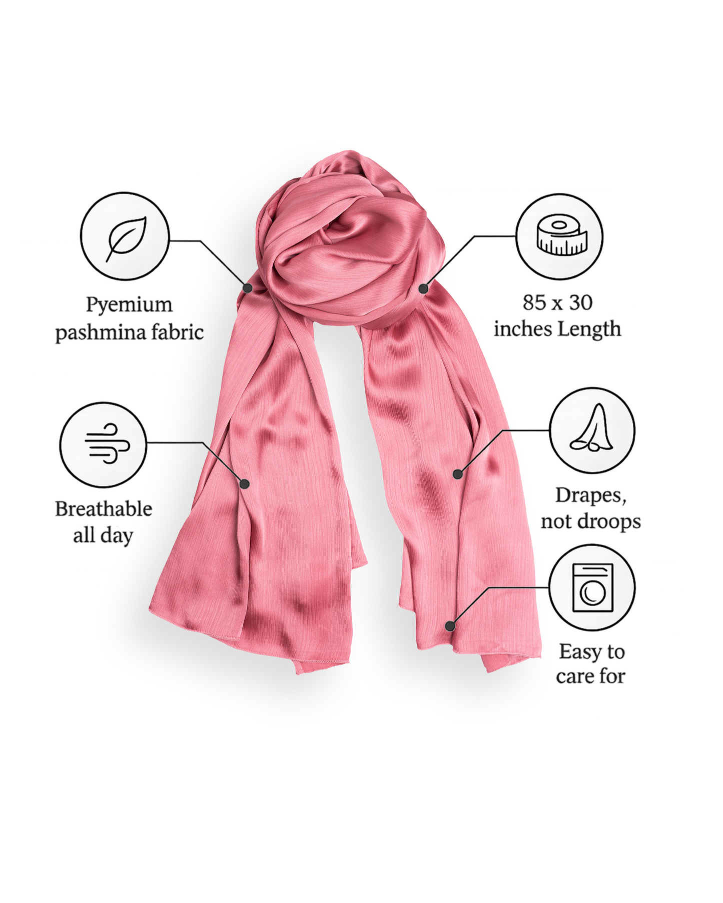 Pashmina Hijab Canon pink (PCP)