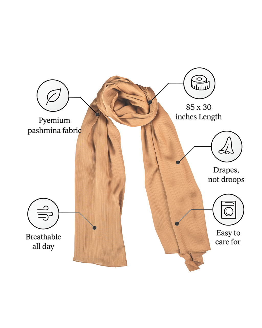 Pashmina Hijab Carob Brown  (PCB)