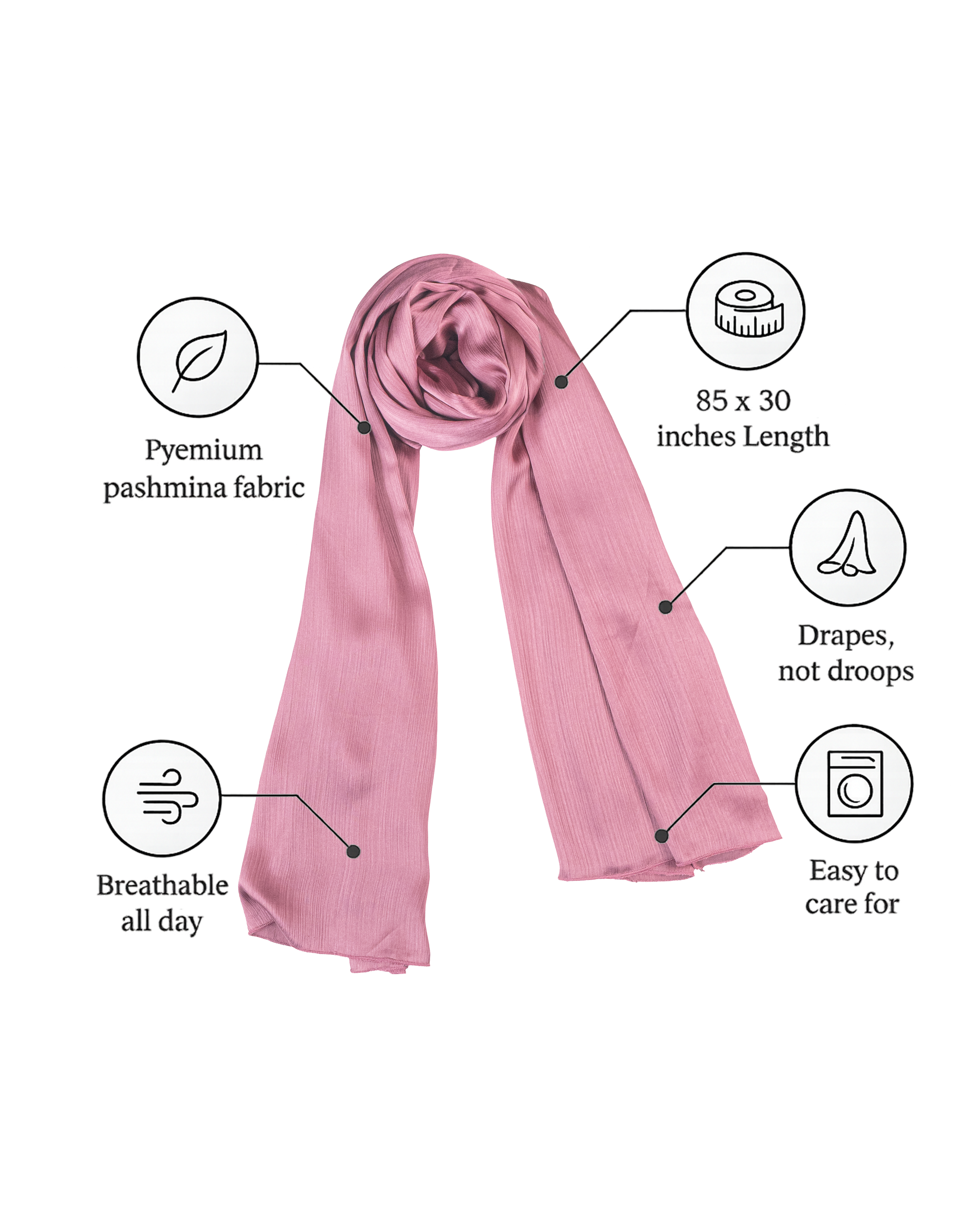 Pashmina Hijab Flamingo Pink (PFP)