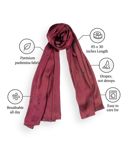 Pashmina Hijab Midnight Maroon (PMM)