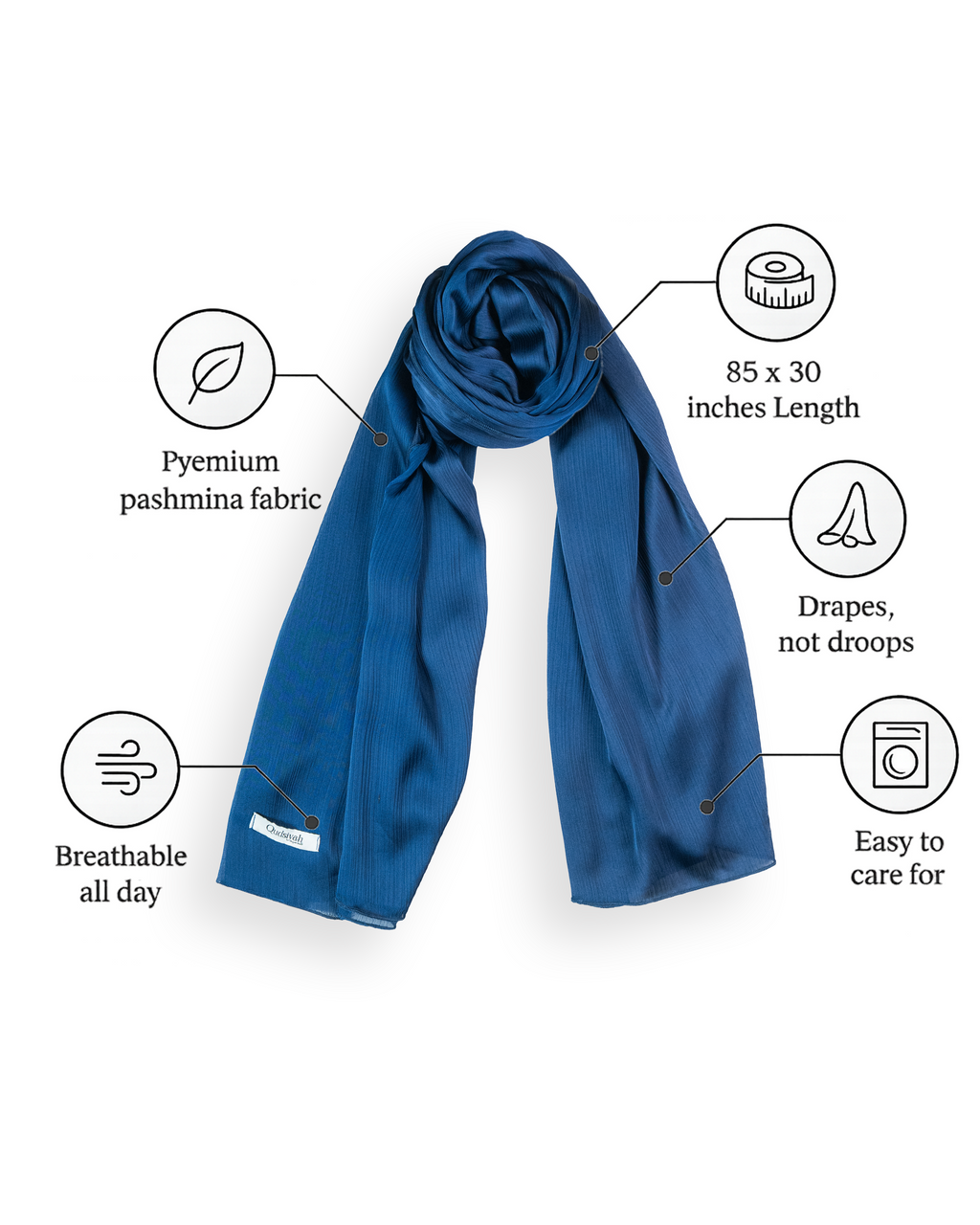 Pashmina Hijab  Royal Blue (PRB)