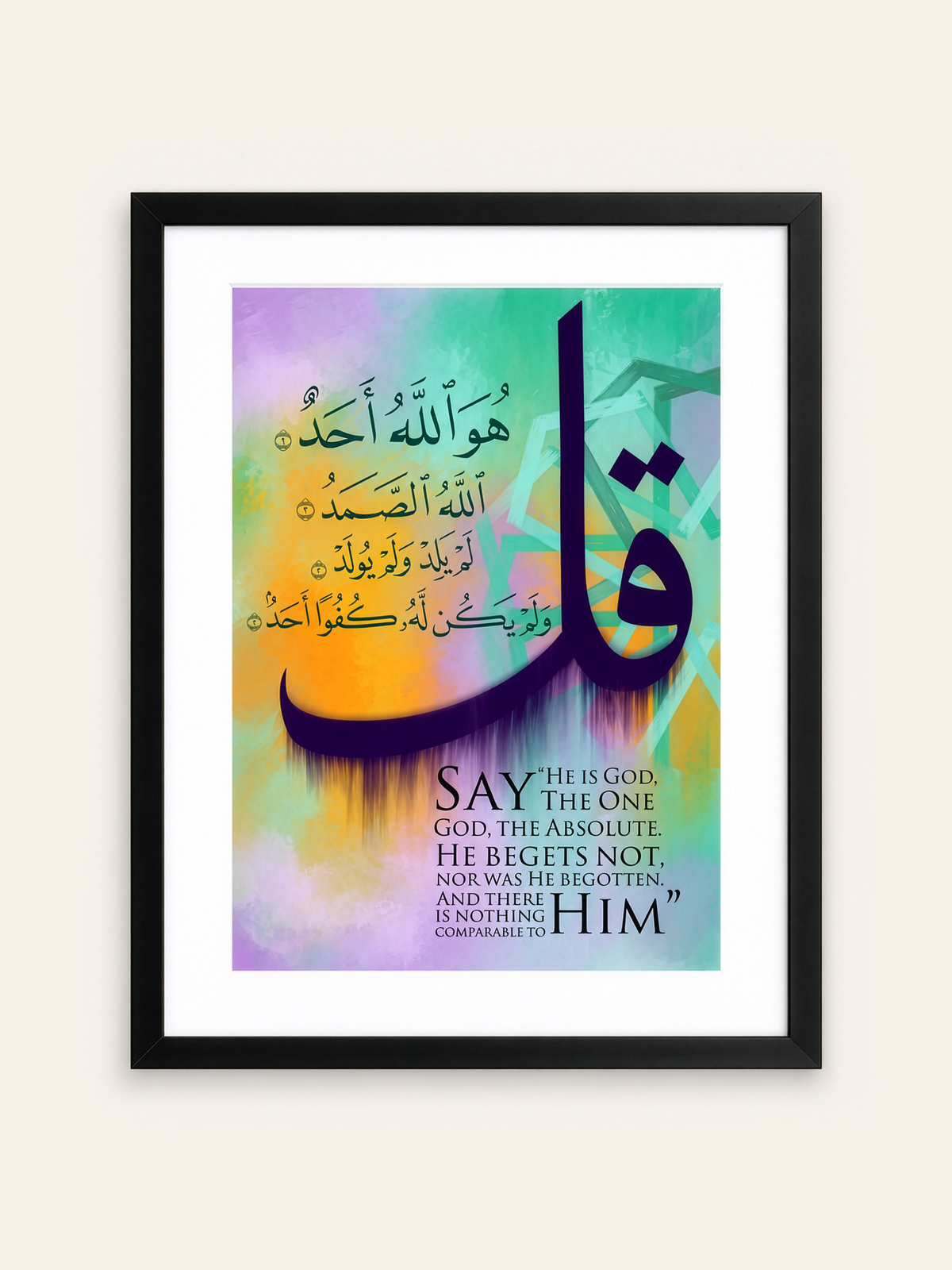 Surah Ikhlas Arabic+English Frame