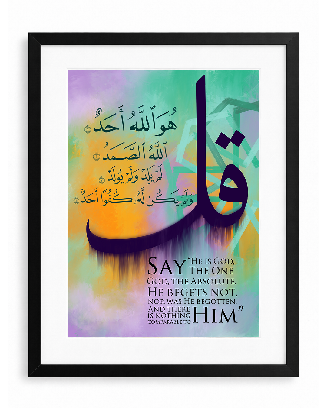 Surah Ikhlas Arabic+English Frame