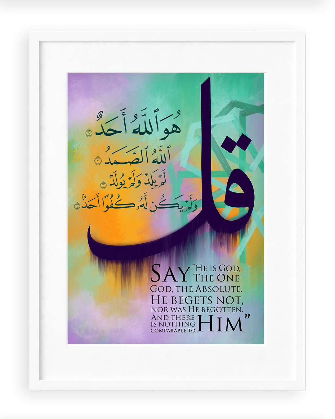 Surah Ikhlas Arabic+English Frame