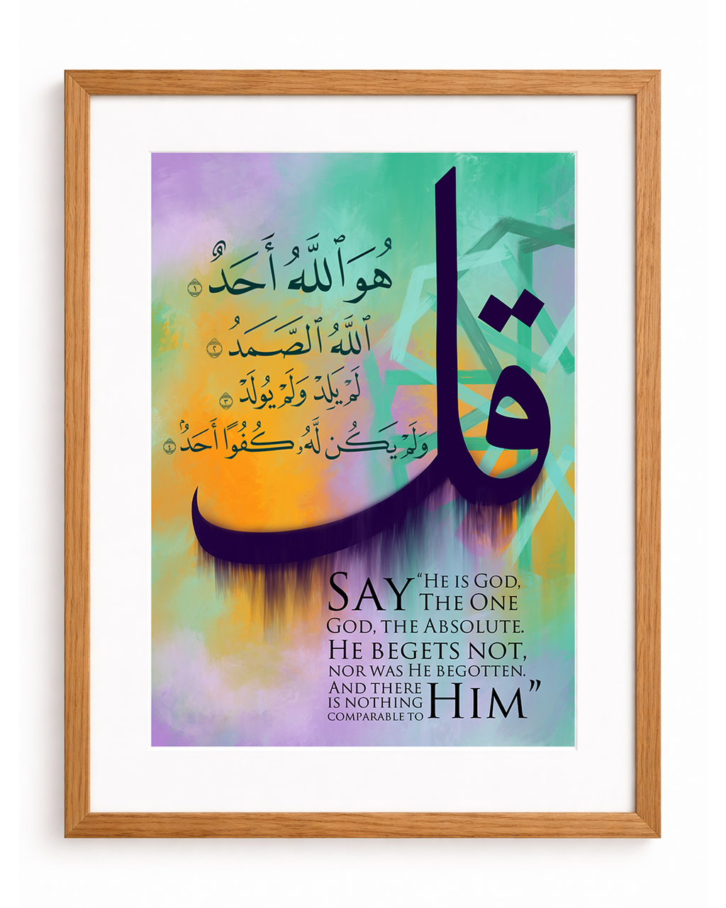 Surah Ikhlas Arabic+English Frame