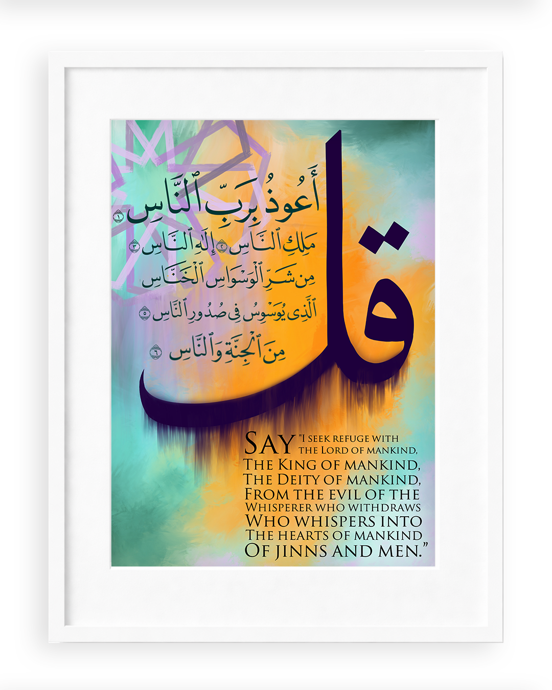 Surah Naas Arabic+English Frame