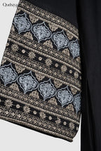 Noir Textured Kimono Open Abaya image 2