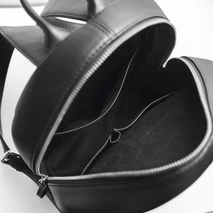 Zephyr - Black Leather Backpack Bag image 4