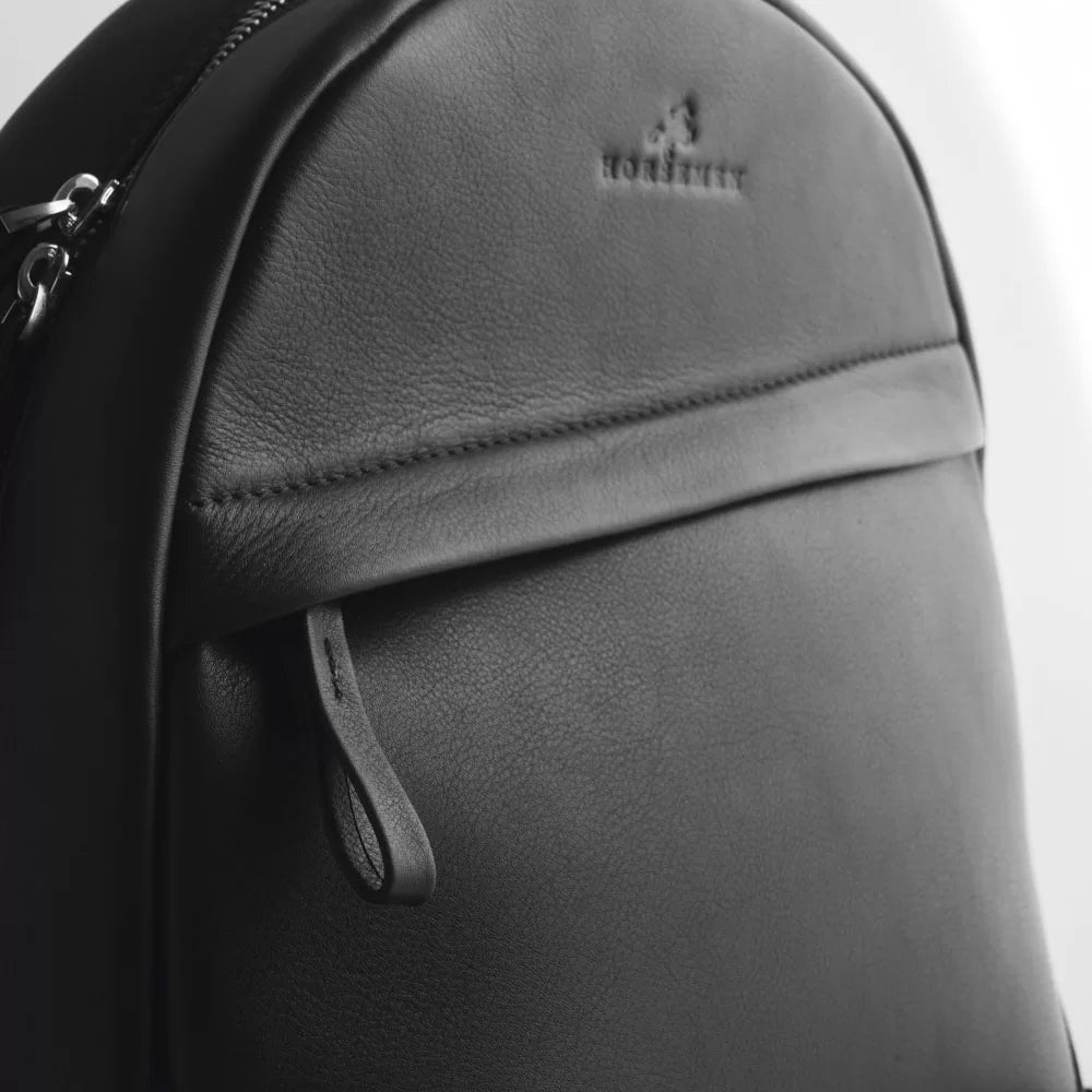 Zephyr - Black Leather Backpack Bag image 3